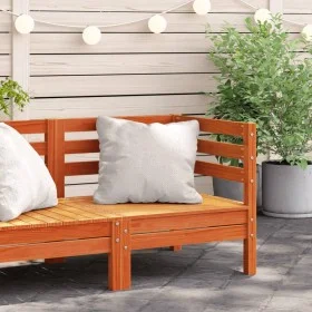 Sofá de jardín de esquina madera maciza de pino marrón cera de , Sofás modulares de exterior - Ref: Foro24-837981, Precio: 66...