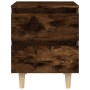 Mesitas de noche 2 uds patas madera roble ahumado 40x35x50 cm de vidaXL, Mesitas de noche - Ref: Foro24-813123, Precio: 68,81...