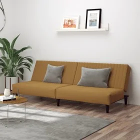 Brown velvet 2-seater sofa bed by , Sofas - Ref: Foro24-375934, Price: 224,20 €, Discount: %