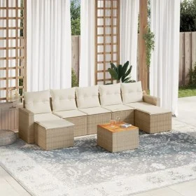Juego de sofás de jardín con cojines beige 8 pzas ratán PE de , Sofás modulares de exterior - Ref: Foro24-3224252, Precio: 47...
