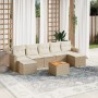 Juego de sofás de jardín con cojines beige 8 pzas ratán PE de , Sofás modulares de exterior - Ref: Foro24-3224252, Precio: 45...