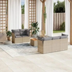 Juego de sofás jardín con cojines 6 pzas ratán sintético beige de , Conjuntos de jardín - Ref: Foro24-3223483, Precio: 365,55...