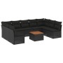 Set de sofás de jardín 10 pzas cojines ratán sintético negro de , Conjuntos de jardín - Ref: Foro24-3223787, Precio: 585,00 €...