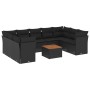 Set de sofás de jardín 10 pzas cojines ratán sintético negro de , Conjuntos de jardín - Ref: Foro24-3223801, Precio: 604,09 €...