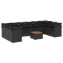 Set de sofás de jardín 11 pzas y cojines ratán sintético negro de , Conjuntos de jardín - Ref: Foro24-3223829, Precio: 673,79...