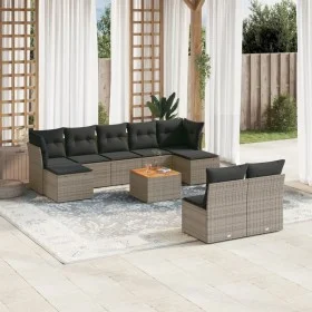 Set de sofás de jardín 10 pzas con cojines ratán sintético gris de , Conjuntos de jardín - Ref: Foro24-3223862, Precio: 518,6...