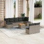 Set de sofás de jardín 10 pzas con cojines ratán sintético gris de , Conjuntos de jardín - Ref: Foro24-3223862, Precio: 512,8...