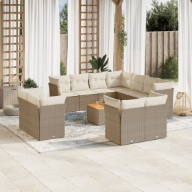 Set de sofás de jardín 12 pzas y cojines ratán sintético marrón de , Conjuntos de jardín - Ref: Foro24-3223944, Precio: 881,8...
