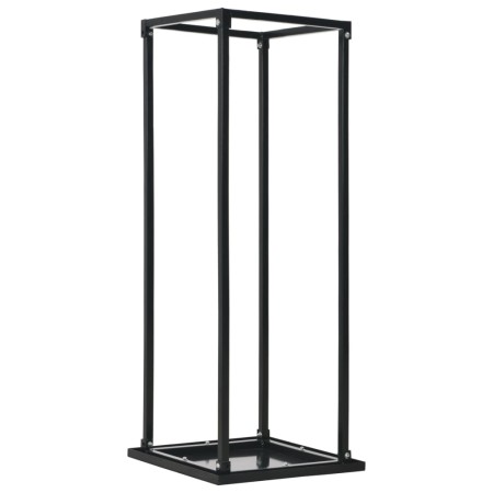 Leñero con base acero negro 37x37x113 cm de vidaXL, Bolsas y soportes de leña - Ref: Foro24-284702, Precio: 49,60 €, Descuent...