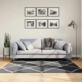 Alfombra de pelo largo moderna PAMPLONA negro y crema 160x160cm de , Alfombras - Ref: Foro24-375412, Precio: 48,99 €, Descuen...