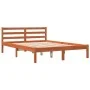 Solid wax brown pine wood bed frame 135x190 cm by , Beds and slatted bases - Ref: Foro24-844140, Price: 91,91 €, Discount: %