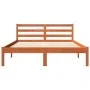 Solid wax brown pine wood bed frame 135x190 cm by , Beds and slatted bases - Ref: Foro24-844140, Price: 91,91 €, Discount: %