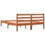 Estructura de cama madera maciza pino marrón cera 135x190 cm de , Camas y somieres - Ref: Foro24-844140, Precio: 93,07 €, Des...