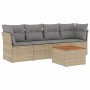 Juego de sofás jardín con cojines 5 pzas ratán sintético beige de , Conjuntos de jardín - Ref: Foro24-3223476, Precio: 286,92...