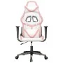 Silla gaming de masaje cuero sintético blanco y rosa de , Sillones para videojuegos - Ref: Foro24-345431, Precio: 114,96 €, D...
