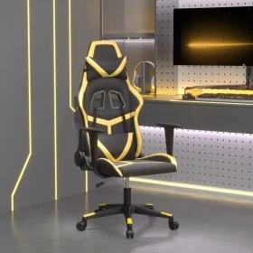 Silla gaming de masaje cuero sintético negro y dorado de , Sillones para videojuegos - Ref: Foro24-345425, Precio: 114,57 €, ...