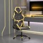 Silla gaming de masaje cuero sintético negro y dorado de , Sillones para videojuegos - Ref: Foro24-345425, Precio: 114,57 €, ...