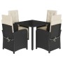 Set de muebles jardín 5 pzas con cojines ratán sintético negro de , Conjuntos de jardín - Ref: Foro24-3212451, Precio: 639,35...
