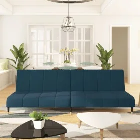 2 seater blue velvet sofa bed by , Sofas - Ref: Foro24-375873, Price: 256,80 €, Discount: %