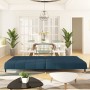 Sofá cama de 2 plazas terciopelo azul de , Sofás - Ref: Foro24-375873, Precio: 261,29 €, Descuento: %