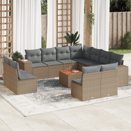 Set de sofás de jardín 12 pzas y cojines ratán sintético marrón de , Conjuntos de jardín - Ref: Foro24-3225506, Precio: 686,8...