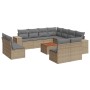 Set de sofás de jardín 12 pzas y cojines ratán sintético marrón de , Conjuntos de jardín - Ref: Foro24-3225506, Precio: 686,8...
