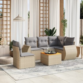 Juego de sofás jardín con cojines 6 pzas ratán sintético beige de , Conjuntos de jardín - Ref: Foro24-3257340, Precio: 414,22...