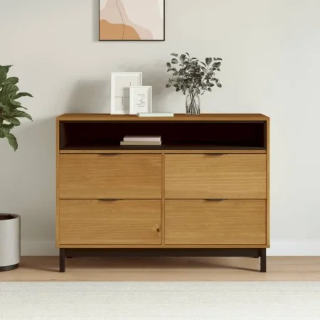 Cómoda FLAM madera maciza de pino 110x40x80 cm de , Cajoneras - Ref: Foro24-376070, Precio: 225,44 €, Descuento: %