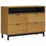 FLAM chest of drawers solid pine wood 110x40x80 cm by , Drawers - Ref: Foro24-376070, Price: 225,44 €, Discount: %