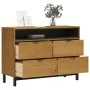 FLAM chest of drawers solid pine wood 110x40x80 cm by , Drawers - Ref: Foro24-376070, Price: 225,44 €, Discount: %