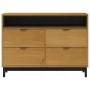 FLAM chest of drawers solid pine wood 110x40x80 cm by , Drawers - Ref: Foro24-376070, Price: 225,44 €, Discount: %