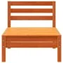 Sofá de jardín sin reposabrazos madera maciza pino marrón cera de , Sofás modulares de exterior - Ref: Foro24-837995, Precio:...