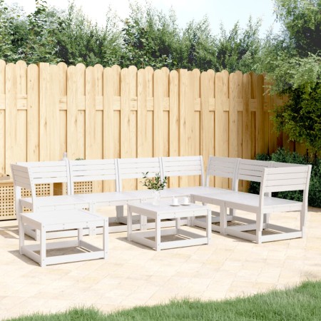 Juego de muebles de jardín 7 pzas madera maciza de pino blanco de , Conjuntos de jardín - Ref: Foro24-3216926, Precio: 623,63...