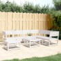 Juego de muebles de jardín 7 pzas madera maciza de pino blanco de , Conjuntos de jardín - Ref: Foro24-3216926, Precio: 623,63...