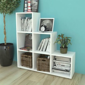 Estantería librería en forma de escalera 107 cm blanca en Librerías y estanterías | Comprar online en Foru.es