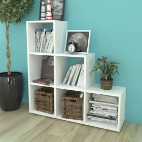 Estantería librería en forma de escalera 107 cm blanca en Librerías y estanterías | Comprar online en Foru.es
