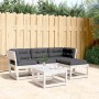 Set muebles jardín 4 pzas con cojines madera maciza pino blanco de , Conjuntos de jardín - Ref: Foro24-3216911, Precio: 452,8...