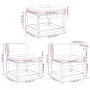Set muebles jardín 4 pzas con cojines madera maciza pino blanco de , Conjuntos de jardín - Ref: Foro24-3216911, Precio: 447,2...