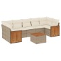 Juego de sofás de jardín con cojines beige 8 pzas ratán PE de , Conjuntos de jardín - Ref: Foro24-3259895, Precio: 523,42 €, ...