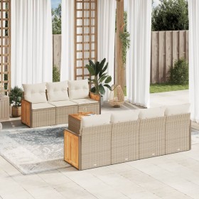 Juego de sofás de jardín con cojines beige 8 pzas ratán PE de , Conjuntos de jardín - Ref: Foro24-3259888, Precio: 528,41 €, ...