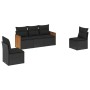 Set de muebles de jardín 5 pzas y cojines ratán sintético negro de , Conjuntos de jardín - Ref: Foro24-3259927, Precio: 302,2...