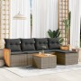 Set de muebles de jardín 6 pzas y cojines ratán sintético gris de , Conjuntos de jardín - Ref: Foro24-3260009, Precio: 351,58...