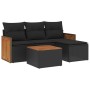 Set de muebles de jardín 5 pzas y cojines ratán sintético negro de , Conjuntos de jardín - Ref: Foro24-3259990, Precio: 296,0...