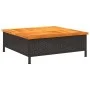 Mesa de jardín ratán y madera de acacia negro 70x70x25 cm de , Mesas de jardín - Ref: Foro24-3281629, Precio: 75,13 €, Descue...