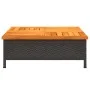 Mesa de jardín ratán y madera de acacia negro 70x70x25 cm de , Mesas de jardín - Ref: Foro24-3281629, Precio: 75,13 €, Descue...