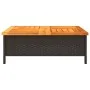 Mesa de jardín ratán y madera de acacia negro 70x70x25 cm de , Mesas de jardín - Ref: Foro24-3281629, Precio: 75,13 €, Descue...