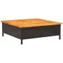 Mesa de jardín ratán y madera de acacia negro 70x70x25 cm de , Mesas de jardín - Ref: Foro24-3281629, Precio: 75,13 €, Descue...