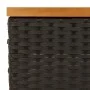 Mesa de jardín ratán y madera de acacia negro 70x70x25 cm de , Mesas de jardín - Ref: Foro24-3281629, Precio: 75,13 €, Descue...