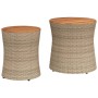 Mesas auxiliares jardín 2 pzas superficie de madera ratán beige de , Mesas de jardín - Ref: Foro24-366290, Precio: 139,43 €, ...