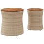 Mesas auxiliares jardín 2 pzas superficie de madera ratán beige de , Mesas de jardín - Ref: Foro24-366290, Precio: 139,43 €, ...